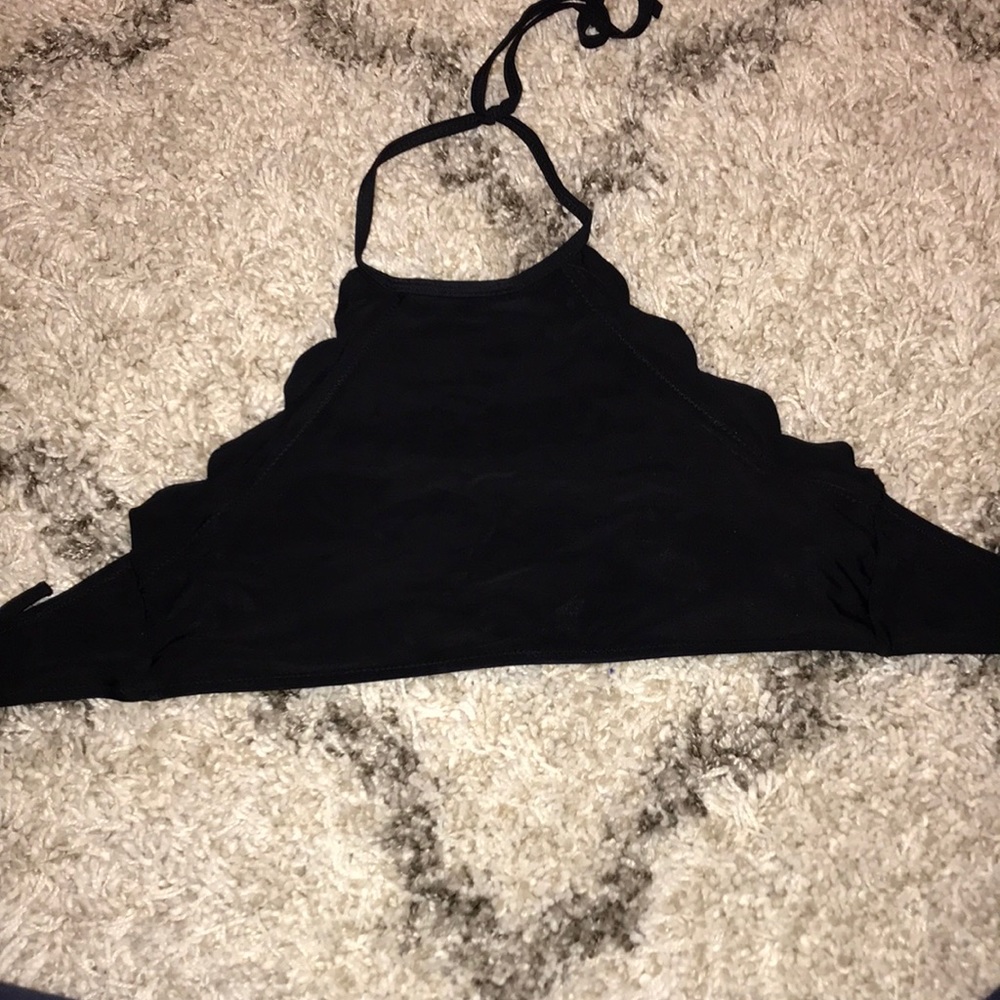 black halter bathing suit